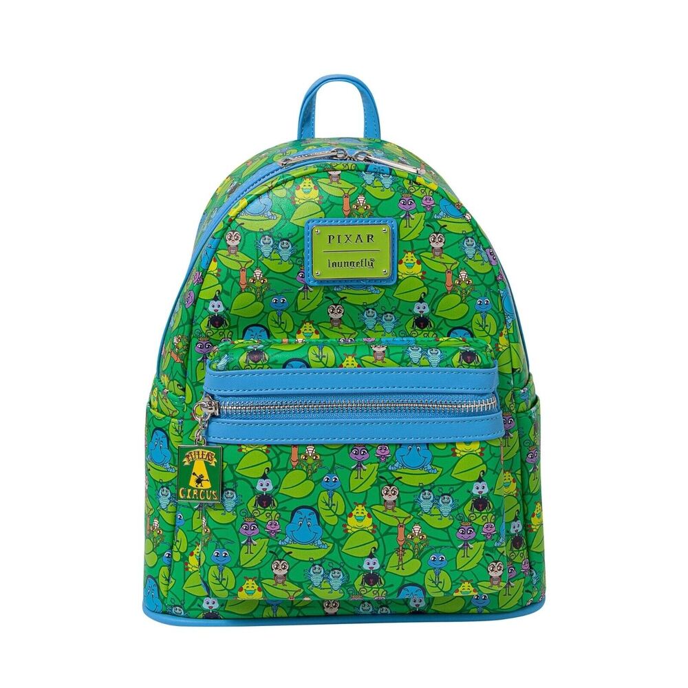 Loungefly Disney Pixar A Bug's Life Mini Backpack PT Flea Charm NWT Green
